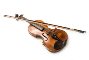 violin isolated over white background